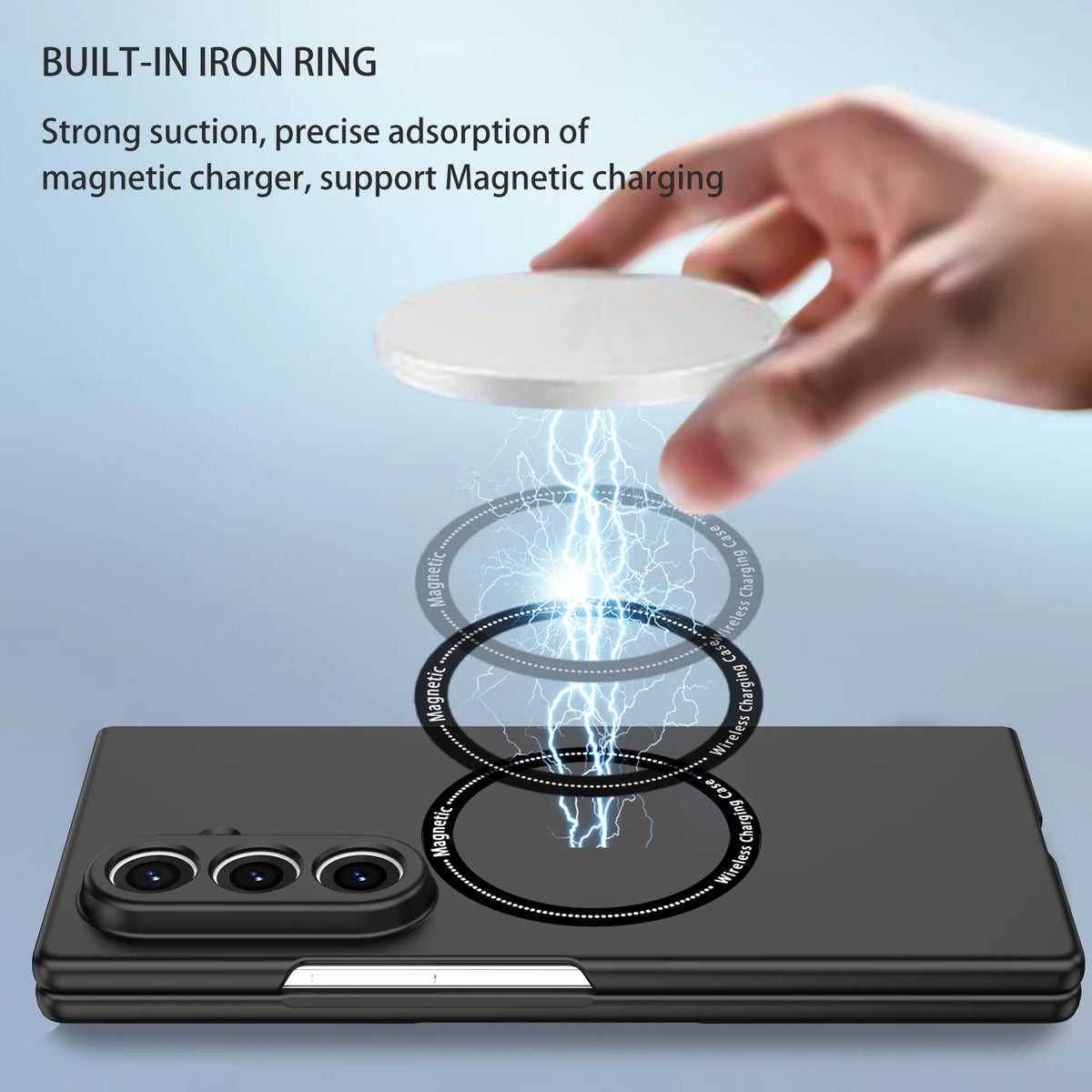 Anti-Fingerprint Plain Black Case for Samsung Galaxy Z Fold 8 Ultra 5G Fold8 Fold7 Fold 7 6 5 4 3 Fold6 Fold5 Fold4 Fold3