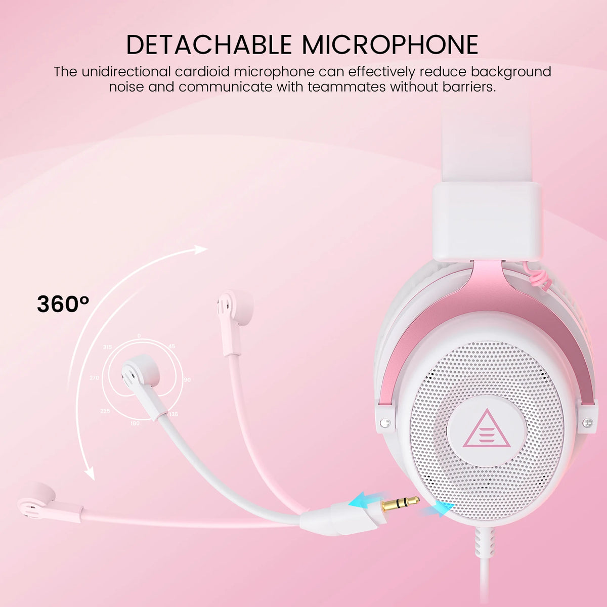 EKSA E900 PC Gaming Headphones 3.5mm Wired Headset Gamer Stereo Over-Ear Headphone with Detachable Microphone for PS4/PS5/Xbox