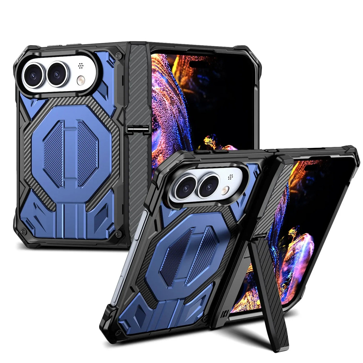 Case For iphone Duo,Magnetic Magsafe Anti Drop Kickstand Central Axis Slim Fit Protection Cover phone accessories