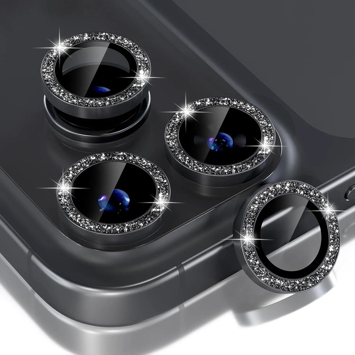 Bling Glitter Diamond Metal Frame Camera Protector For IPhone 17 Pro Max Air 17Pro Alloy Lens Tempered Glass Film Ring Cover Cap