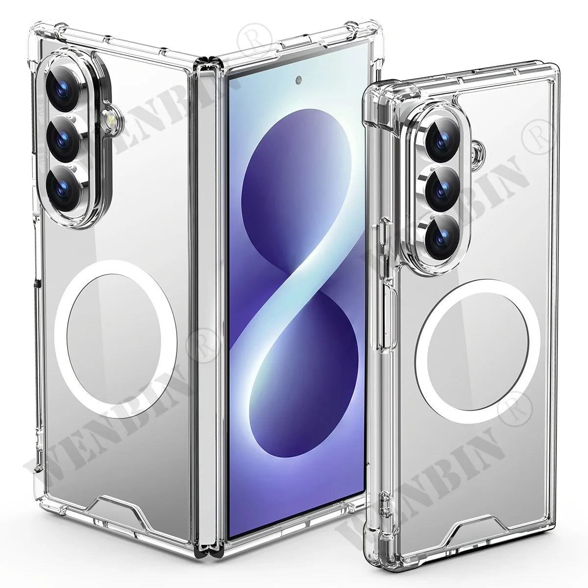 Magnetic Case For Samsung Z Fold 8 Ultra 7 6 Clear Protective with Magsafe Transparent Cover Coque Fundas