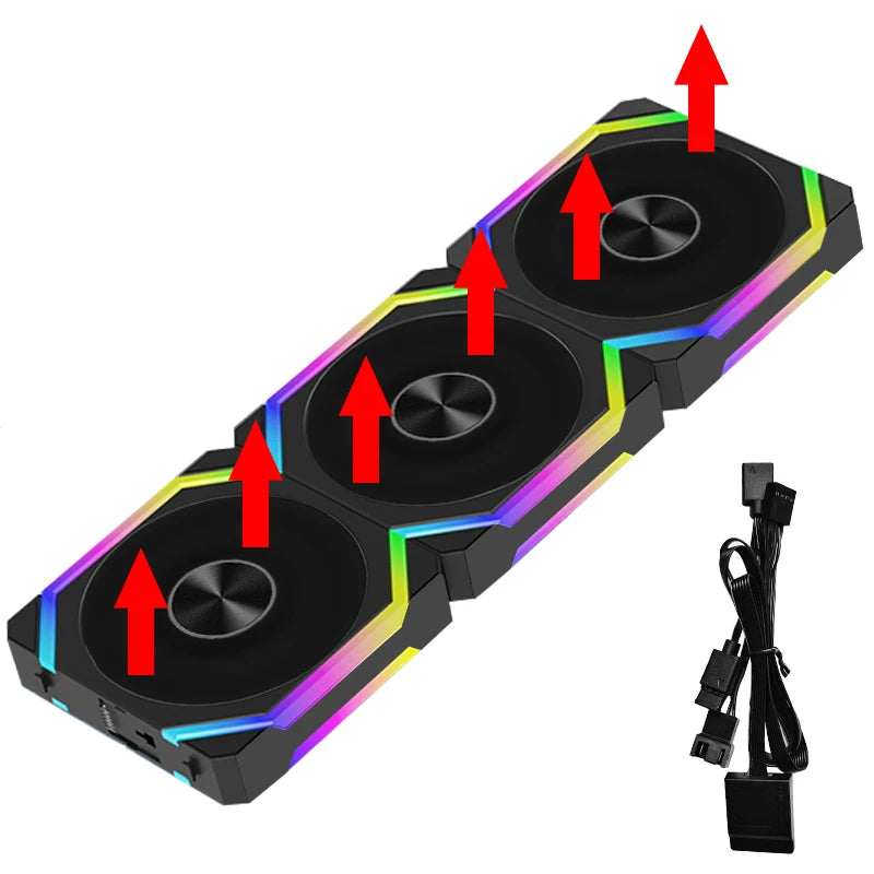 JUMPEAK CS120 ARGB Cooling Fan 360mm 240mm Modular Stackable Splicing Silent 120mm RGB Fans Kit For Gaming PC Case Water Cooler