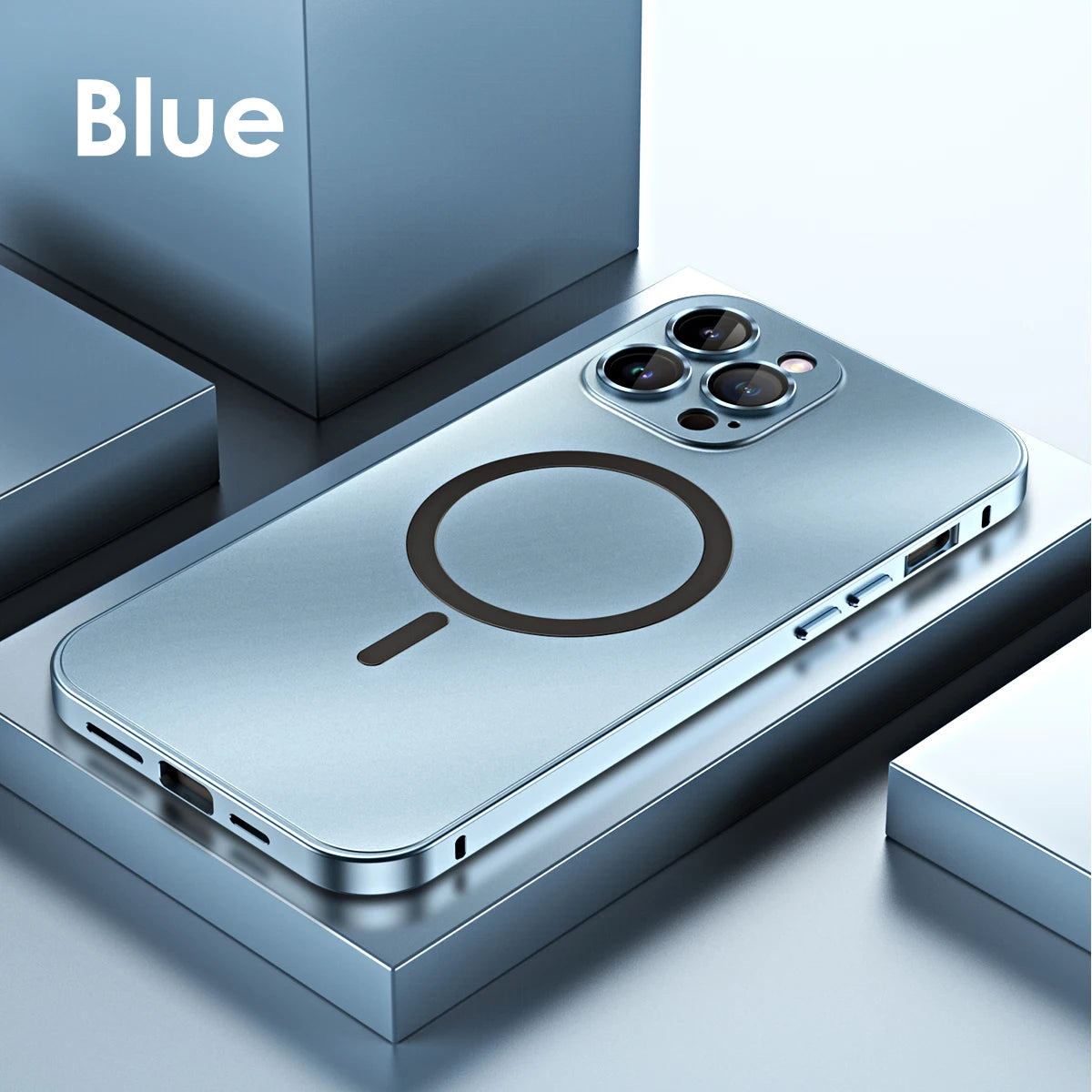 Aluminum Metal Frame Magnetic Case For iPhone 13 12 14 15 16 17 18 Pro Max For Magsafe Wireless Charging Lens Film PC Back Panel