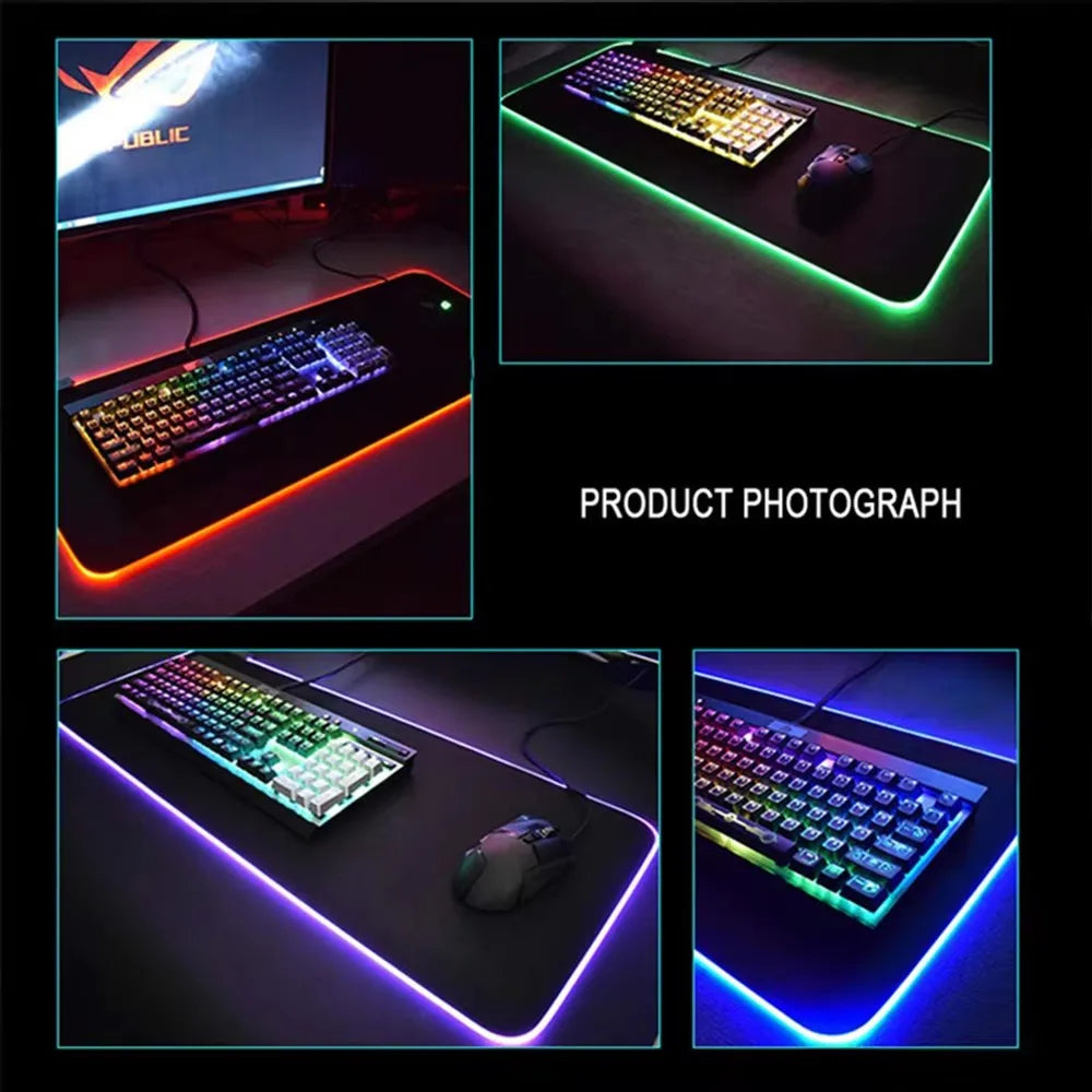RGB HD XXL Mousepad Game Wuthering Waves Aemeath Mouse Pad Rug Desk Mat Computer Gaming PC Accessories Rubber Keyboard LED Mats