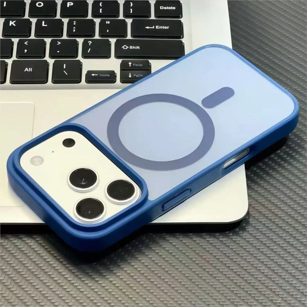Luxury Matte Soft Bumper Case for iPhone 17 17E 16 16E 14 15 Plus 13 12 11 Pro Max For Magsafe Charge Magnetic Armor Skin Cover