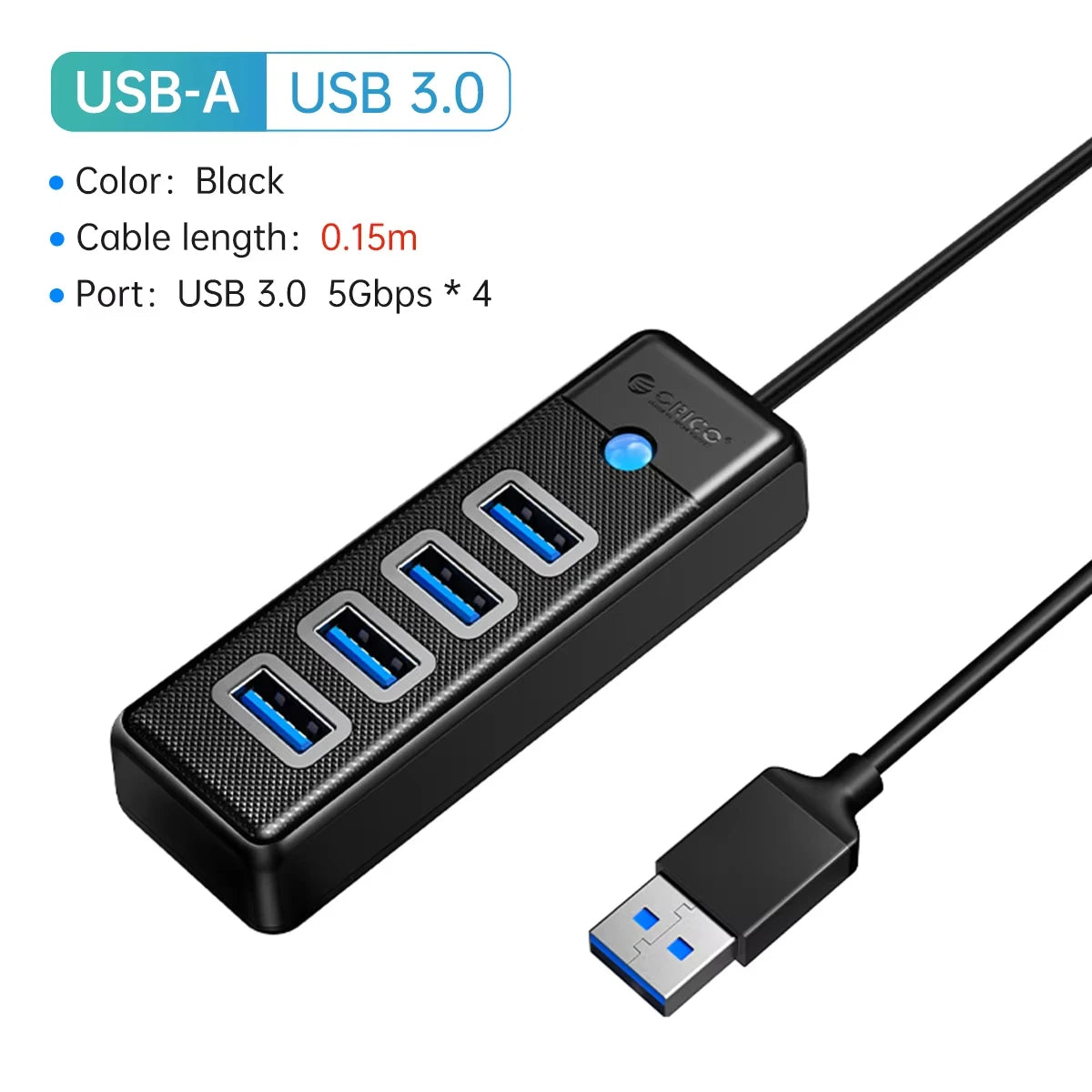 ORICO Usb Hub 5Gbps USB 3.0 3/4 Ports High Speed Mini Usb Splitter OTG Adapter for Desk PC Computer Accessories Hub Dock Station