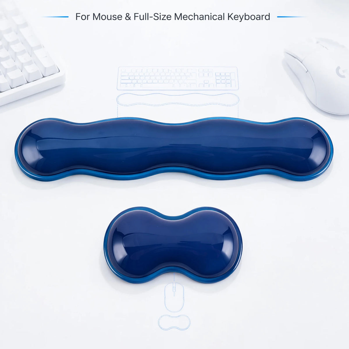 Cute Cloud Ergonomic Wrist Rest Silicone TPU Keyboard Mouse Pad Pressure Relief Comfort for Office Gaming Laptop Desktop Gift