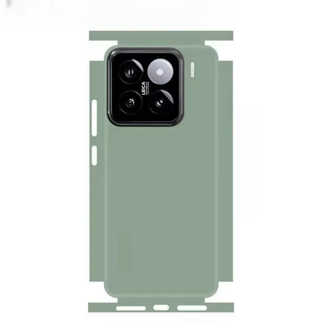 Plain Color Pattern Matte Film Skin Phone Back+Sides Sticker For XIAOMI 15 14 13 Ultra 14 Pro Redmi Note 13 12 Cartoon Wrap