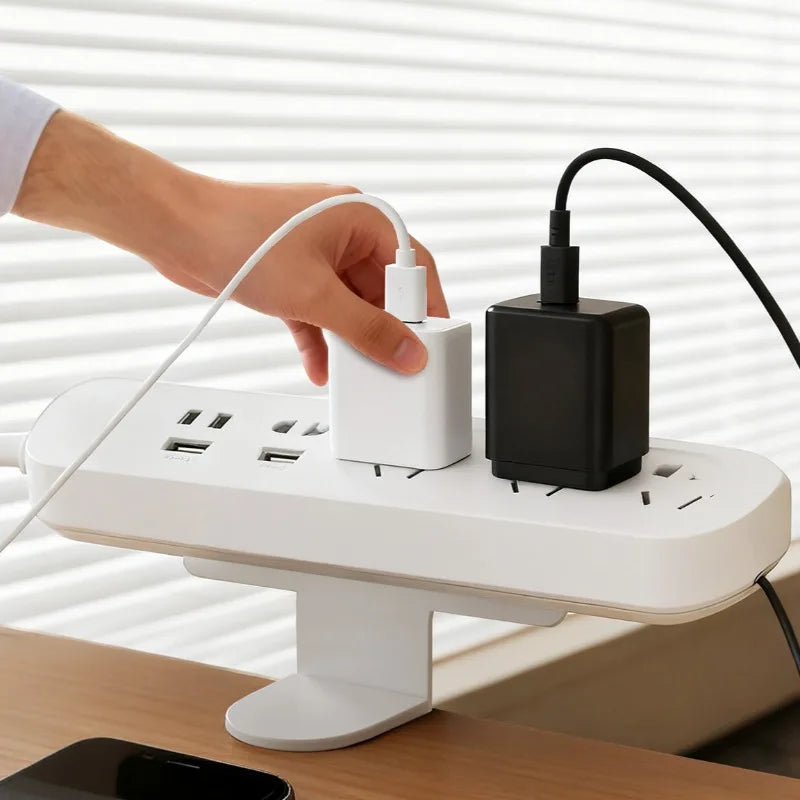 Under Desk Power Strip Holder – No-Drill Cable Management Tray for Outlet Fixing, Wire Organizing & Shelf Storage