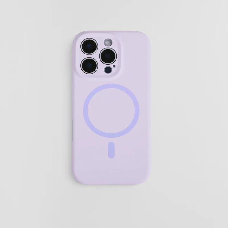 Magnetic Solid Color Liquid Silicone MagSafe Phone Case for iphone 17Pro Max 16 15 15Pro 14 13 Skin Feel Wireless Charging Cover