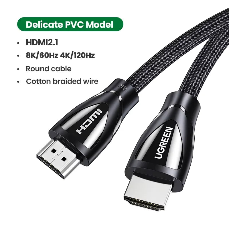 UGREEN HDMI 2.1 Cable 48Gbps Ultra High Speed 8K HDMI Cable 4K/120Hz Dynamic HDR Dolby Atmos for PS5 Xbox Series X Cable HDMI