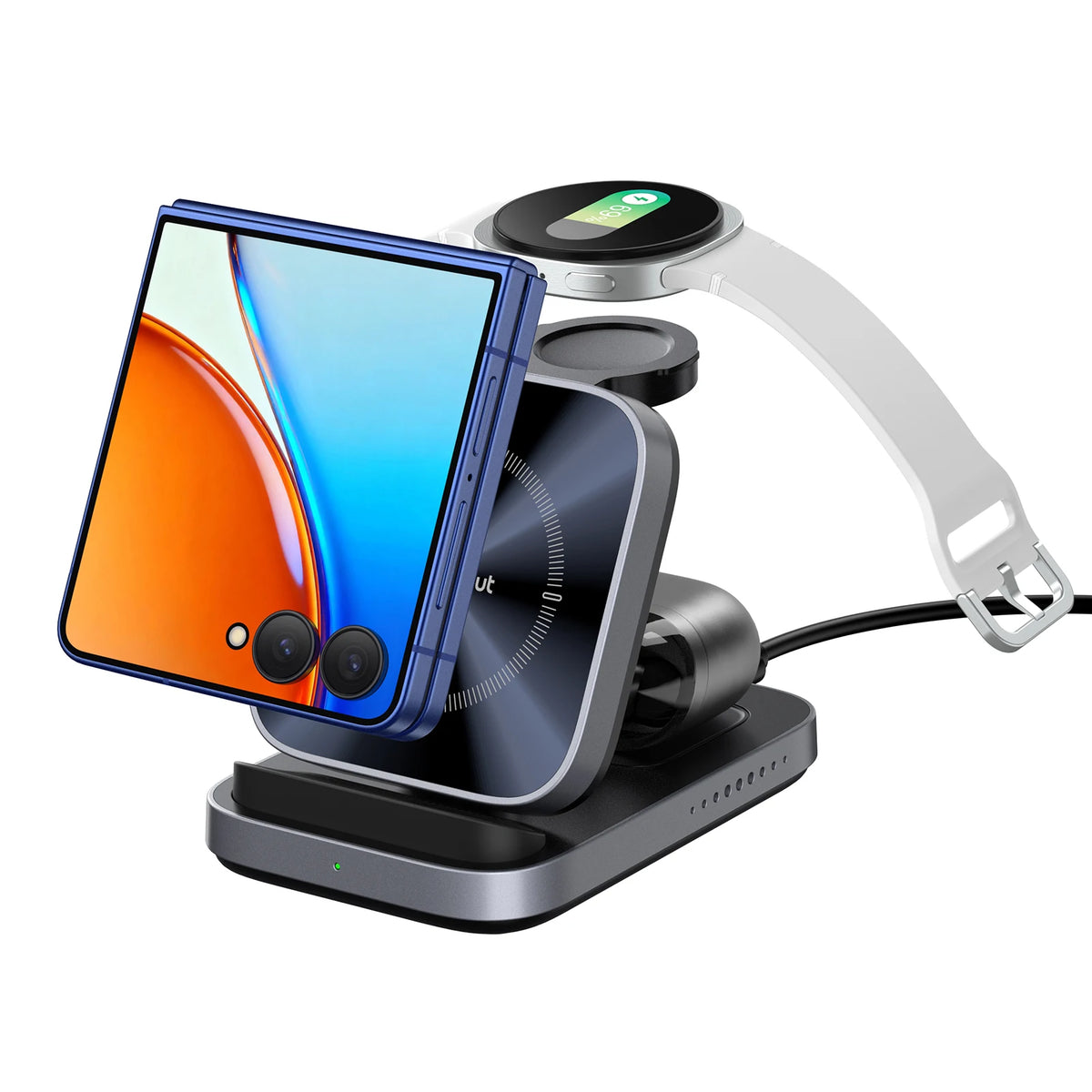 SwanScout 713F Wireless Charger for Samsung Z Flip 8 7 6 FE for Moto 60 50 Charging Station for Galaxy Watch 8 Classic Ultra 7 6