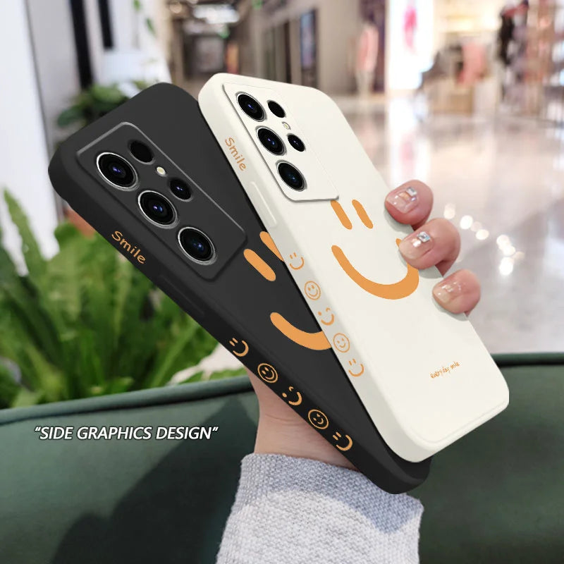 Hello Smile Phone Case For Samsung Galaxy S24 S23 S22 S21 S20 S10 S10E Ultra Plus FE Note 20 Ultra 10 Plus Cover