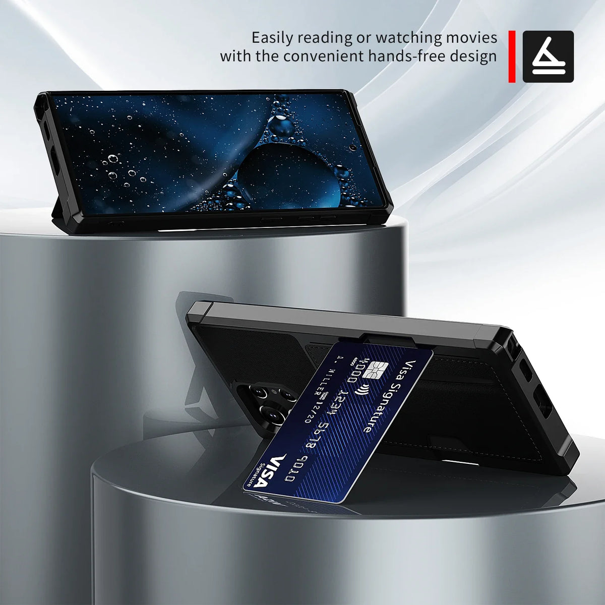 Card Holder Business Leather Case for Samsung Galaxy S25 Ultra S24 S22 S23 S21 FE S20 Plus A16 A55 5G A35 A15 A54 A14 A34 A53