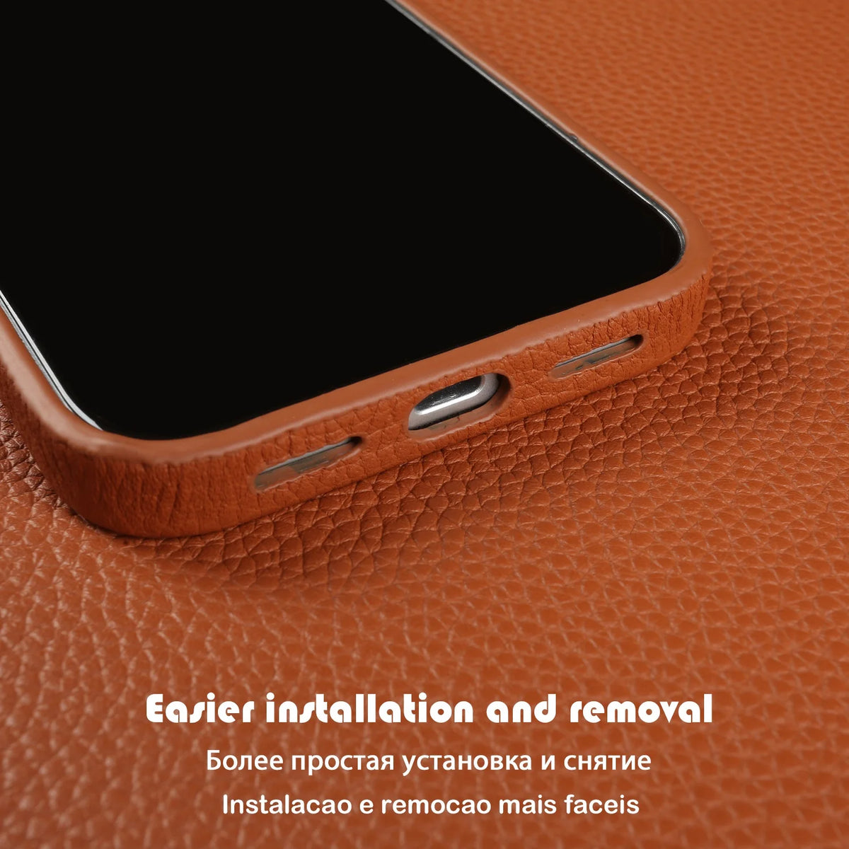 Litchi Genuine Leather Case for iPhone 17 Pro Max 16 15 14 13 12 11 For Magsafe Luxury Genuine Leather Handmade Phone Cover