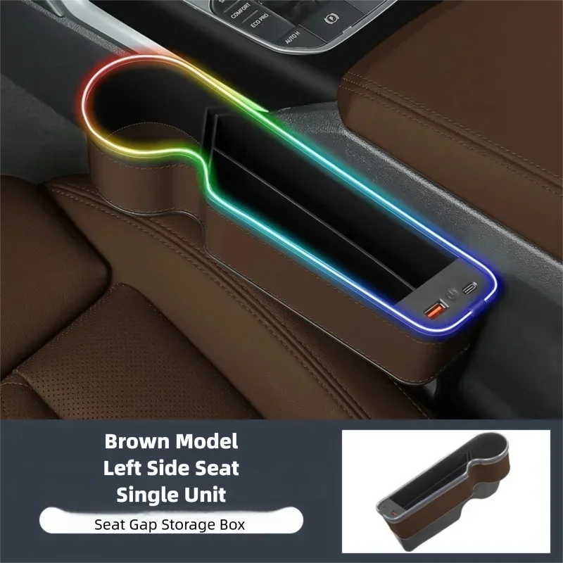 7 Color Led Car Seat Gap Filler Organizer Car Seat Pocket Gap Filler, Car Gap Organizer Storage Console Side Seat Gap Filler