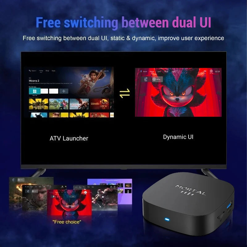 Android 16 Smart TV Box 8GB 128GB Rockchip RK3518 WIFI6 BT 5.4 UI Interface 8K HD Media Player Voice Assistant Set Top Box IPTV