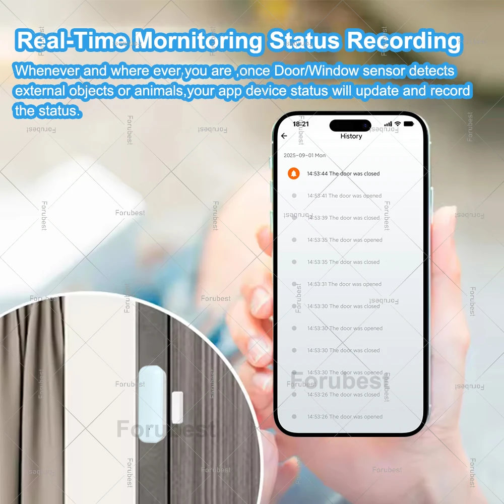Zigbee Door Sensor Window Sensor Smart Home Security Wireless Door Open Closed Anti-theft Contact Detector App Remote Monitor