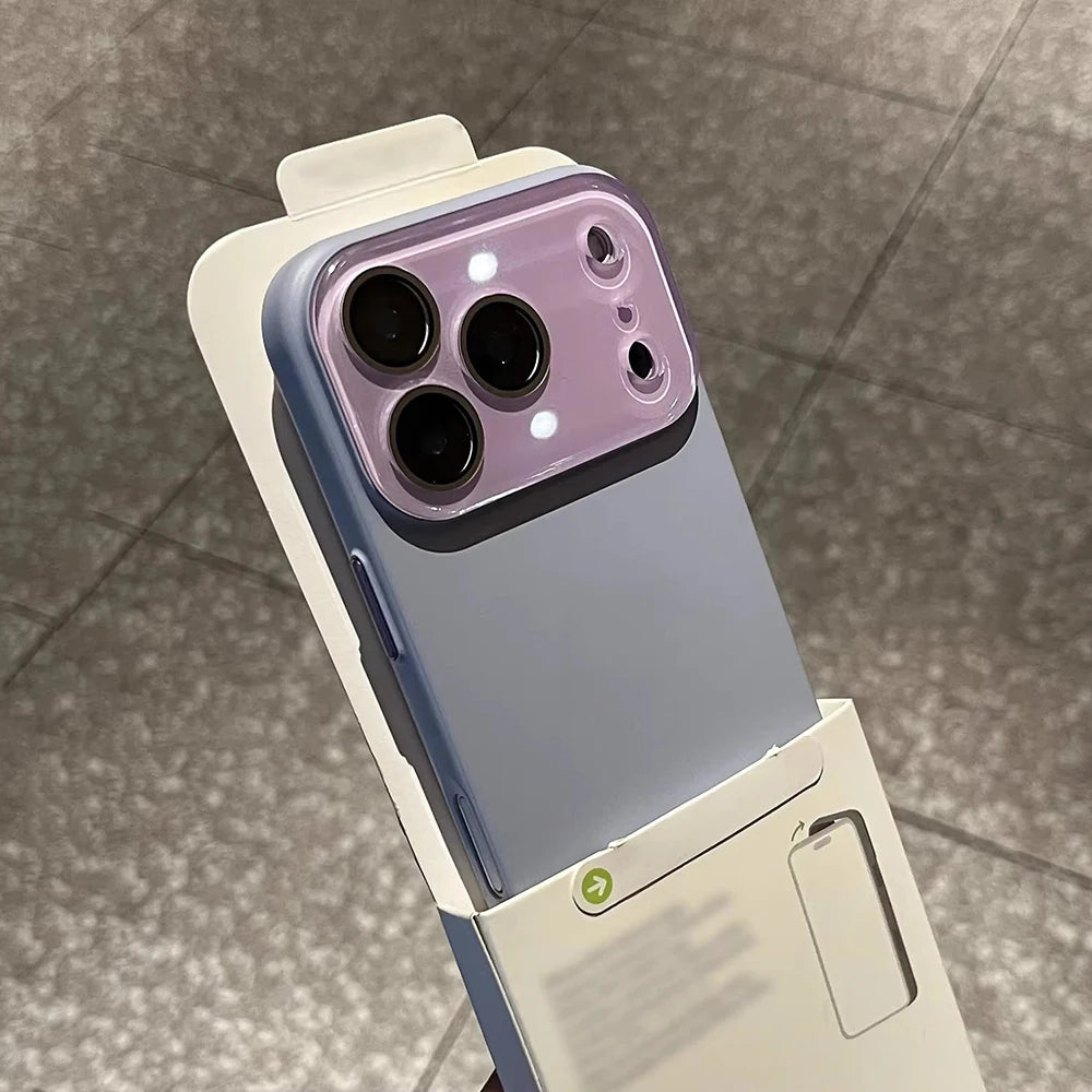 Luxury Glass Camera Phone Case For iPhone 17 15 14 13 16 Pro Max 17Pro Matte Cases For iPhone17 Pro Max Hard PC Skin Back Cover