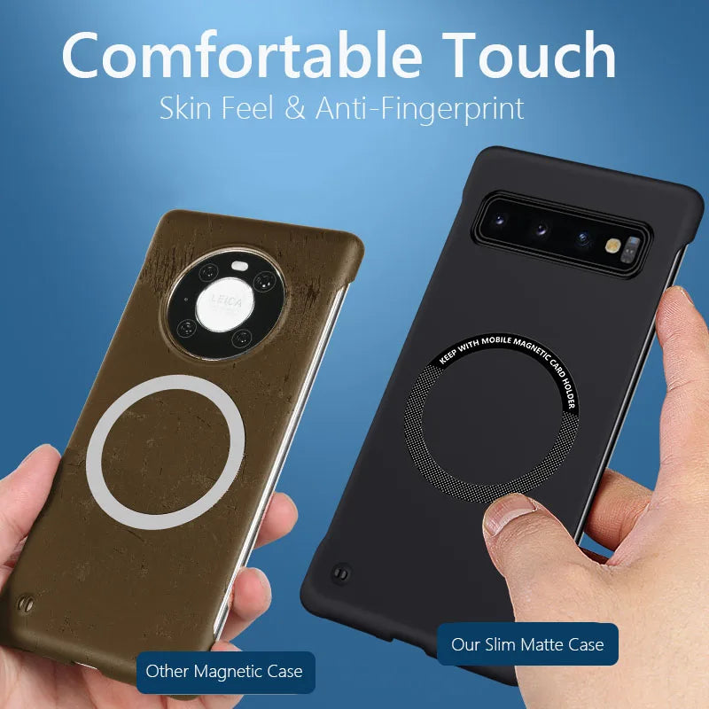 Frameless Magnetic For Magsafe Slim Case For Samsung Galaxy S9 S10 Plus S10Plus S9Plus Wireless Charging Hard Back Cover