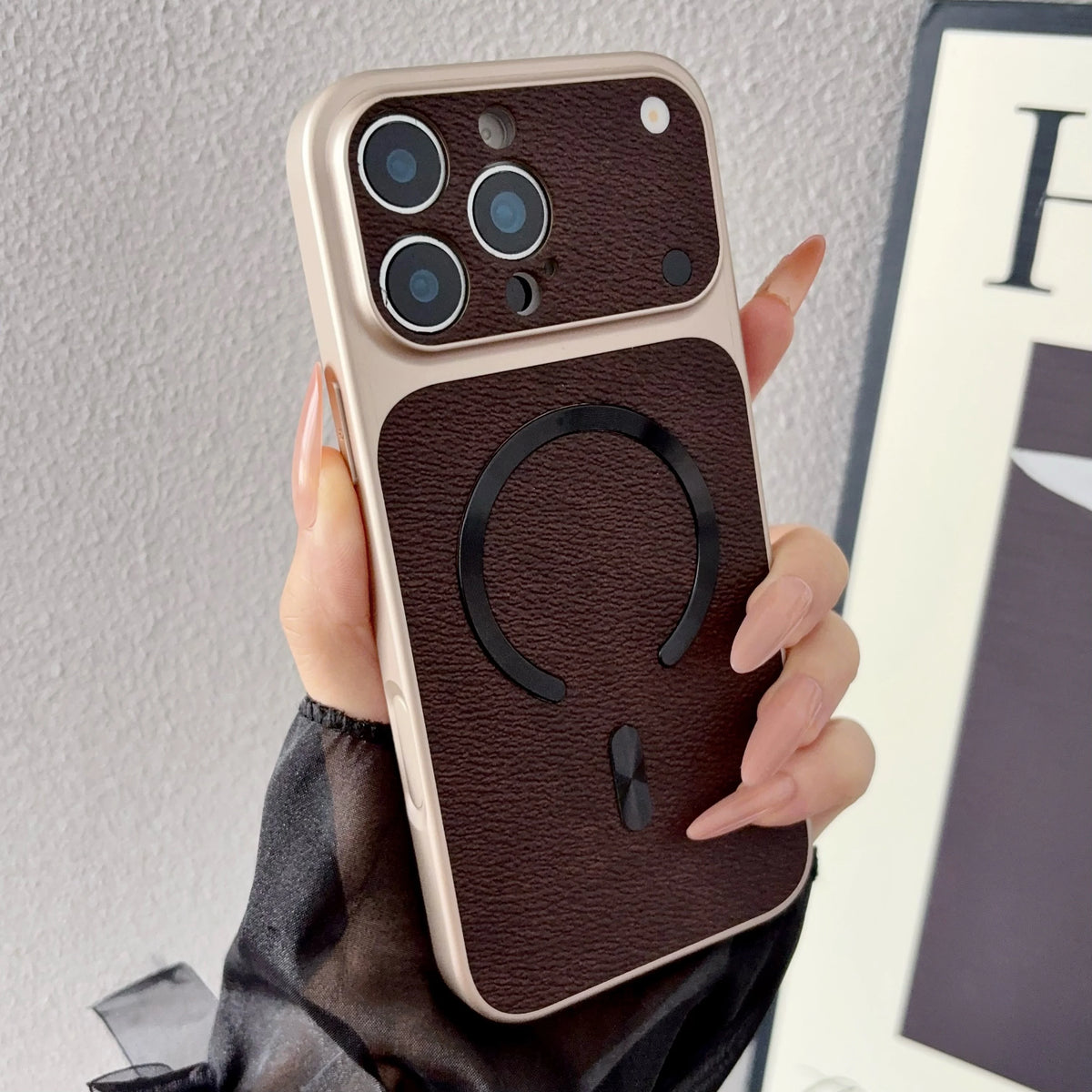 Official Magnetic Leather Phone Case For iPhone 15 14 11 12 13 16 17 Pro Max Plus For Magsafe Luxury Shockproof Protector Cover