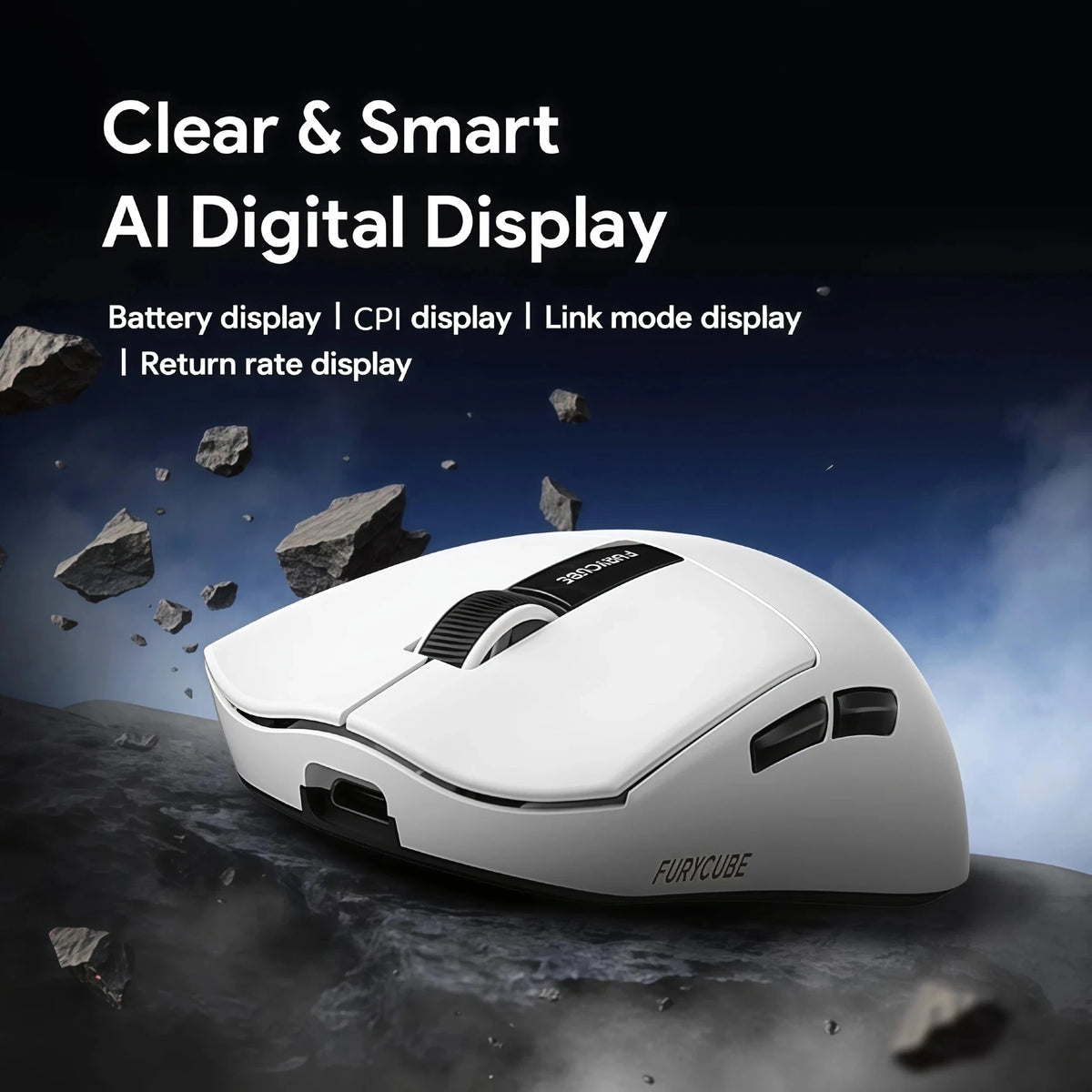 59g/64g Lightweight Wireless Gaming Mouse 12000DPI PAW3311 Triple Mode RGB Magnetic Charging Dock LED Display Rechargeable Gaming Mice