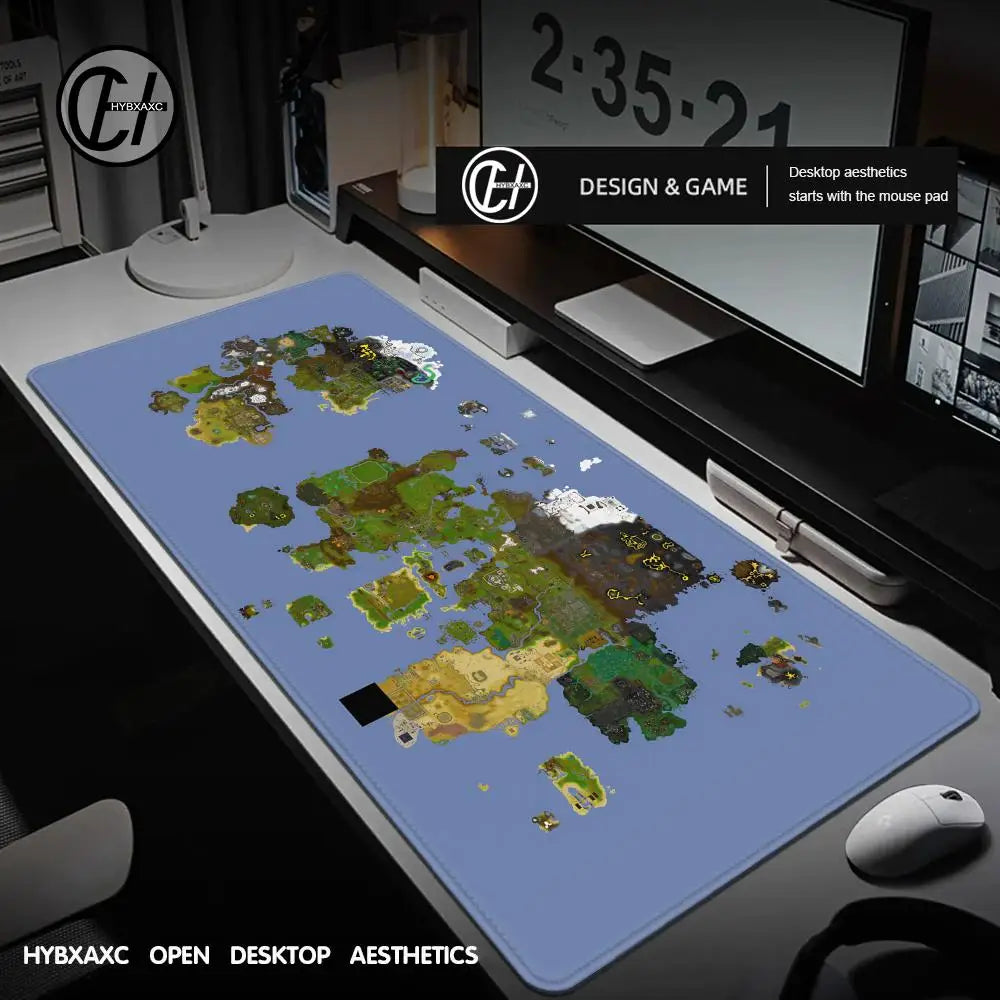 R-Runescape Osrs Game Mousepad Large Keyboard Desk Mat Gaming Mouse Pad LockEdge Non-slip Mat HYBXAXC