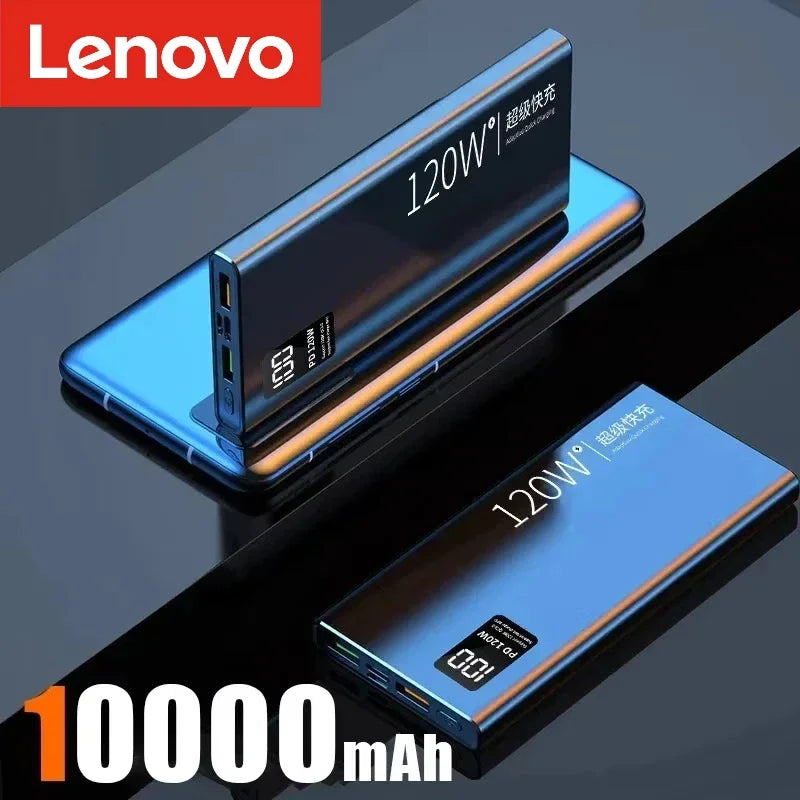 Lenovo 120W Power Bank 200000mAh High Capacity Fast Charging Powerbank Portable Battery Charger For iPhone Samsung Xiaomi NEW