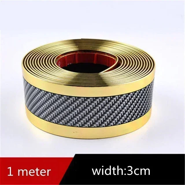 Car Stickers Anti Scratch Door Sill Protector Rubber Strip Carbon Fiber Car Threshold Protection Bumper Film Sticker Car Styling