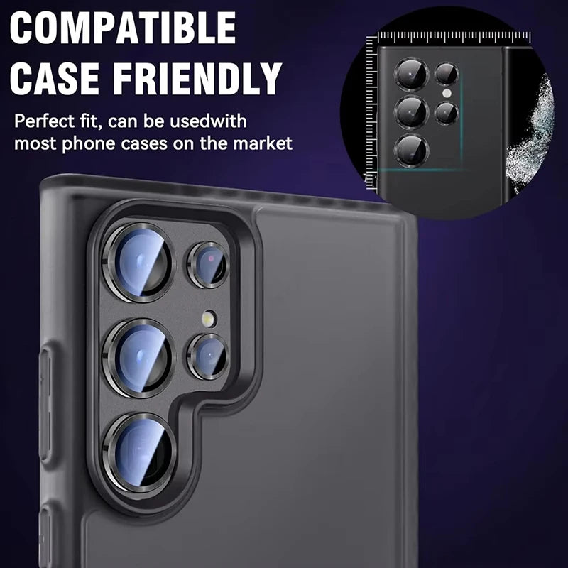 Metal Tempered Glass HD Camera Lens Protector For Samsung Galaxy S24 S23 Plus Ultra FE Transparent Anti Scratch Protective Film