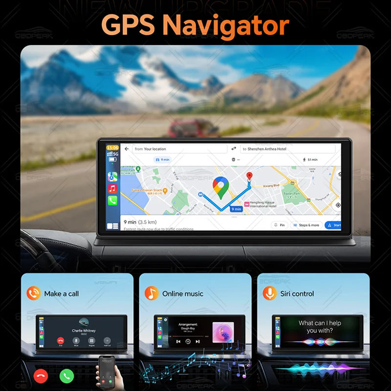 K8 Pro 11.3" Touch Screen Car Camera 5K Dash Cam GPS 5G WiFi Wireless CarPlay & Android Auto Loop Recording GPS Navigation DVR