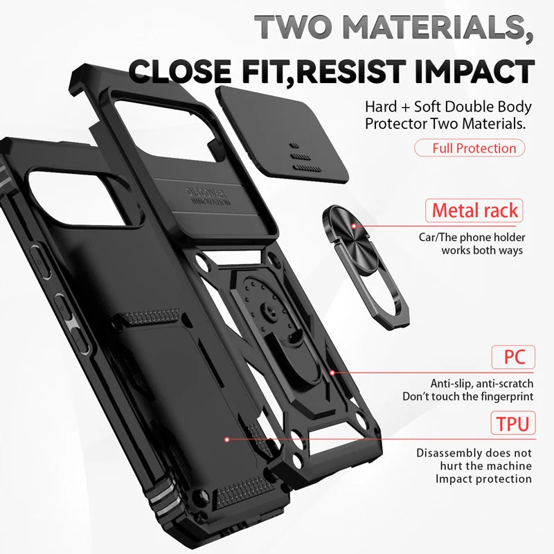 Sliding Window phone Case For Google Pixel 10 Pro XL 9Pro 9A 9 8Pro 8A 8 7Pro 7A Cover Slide Camera Protective Hard shell