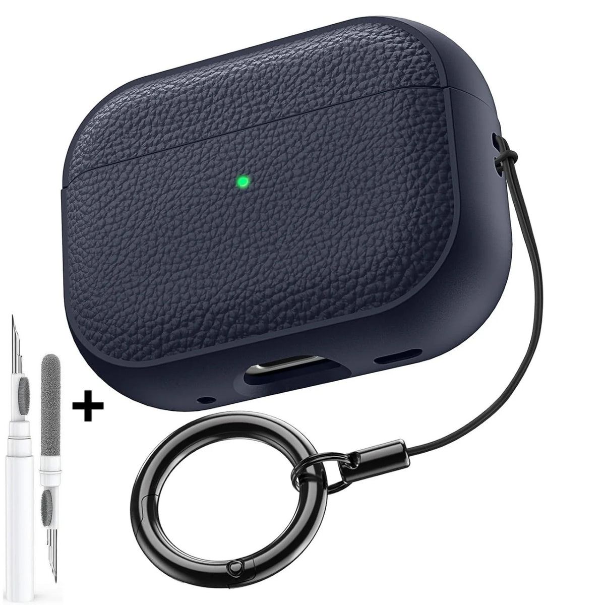 For AirPods 5/4/Pro 3 Leather Pattern TPU Earphone Accessories Full Protective Case with Keychain for AirPods 5/4/Pro 3/Pro 2