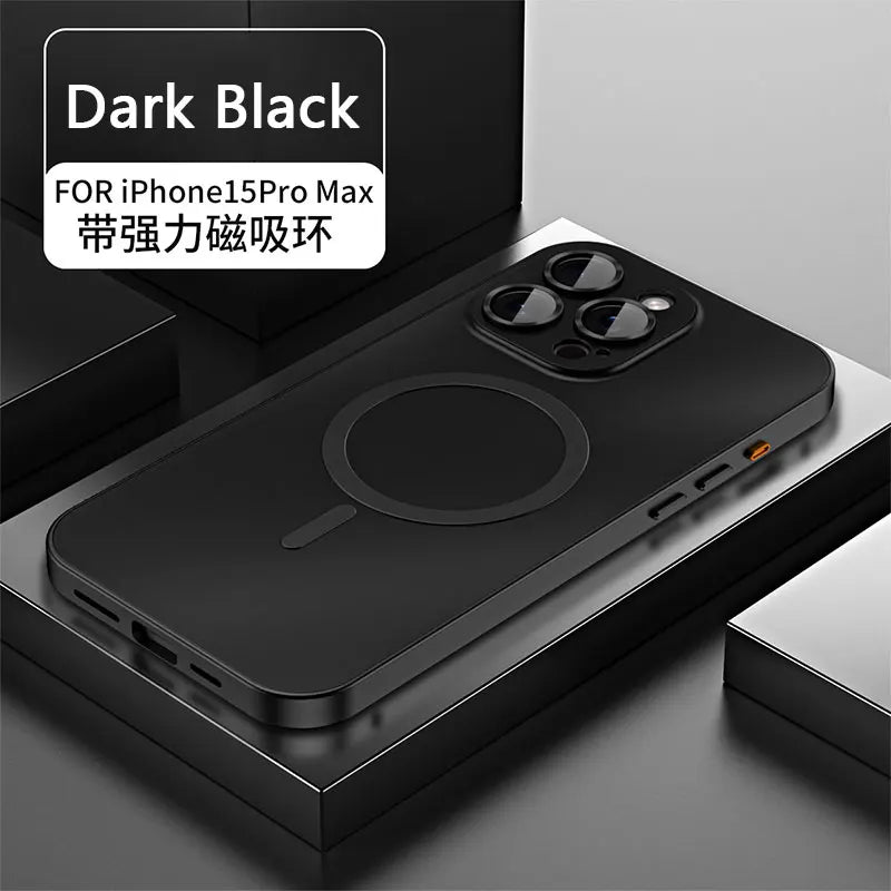 Aluminum Metal Frame Magnetic Case For iPhone 13 12 14 15 16 17 18 Pro Max For Magsafe Wireless Charging Lens Film PC Back Panel