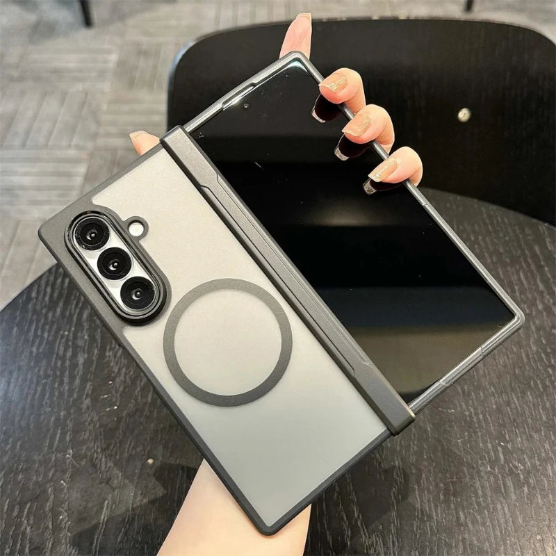 For Samsung Galaxy Z Fold 7 6 5 4 8 Magsafe Case Slim Matte Transparent Hinge Folding Shockproof Magnetic Wireless Charge Cover