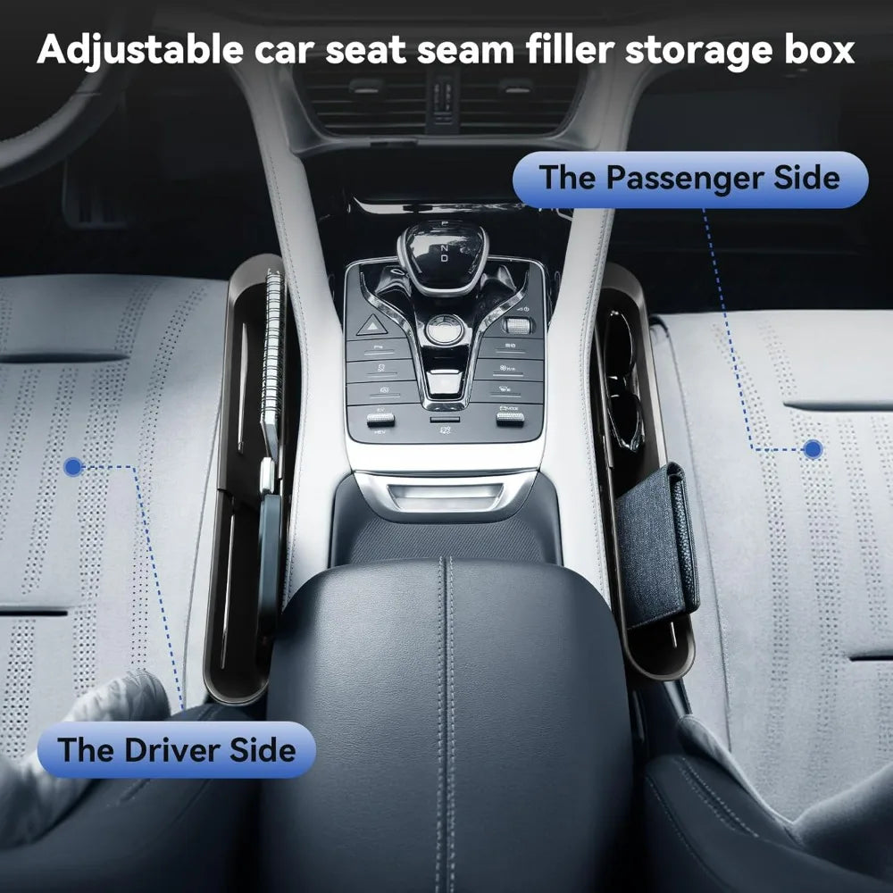 Car Seat Crevice Storage Box Gap Slit Filler Storage Shelf Multi-functional Large Capacity Push Pull Type Car Storage Rack