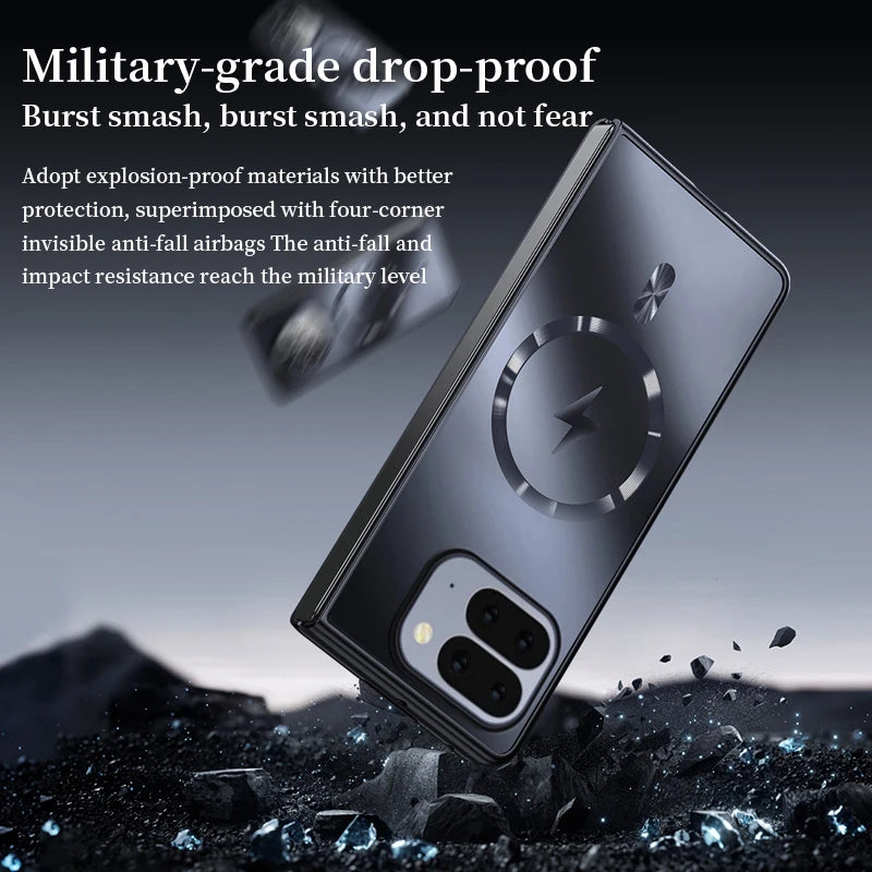 Hard Plastic Case For Magsafe Magnetic Wireless Charge Back Matte Cover For Google Pixel 9 10 Pro Fold