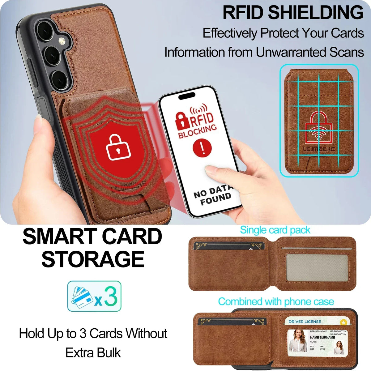 Detachable Leather Case For Samsung Galaxy S26 S25 Ultra S24 Plus S22 S21 FE A55 A35 A16 A36 A56 A15 A14 Card Wallet Phone Bag