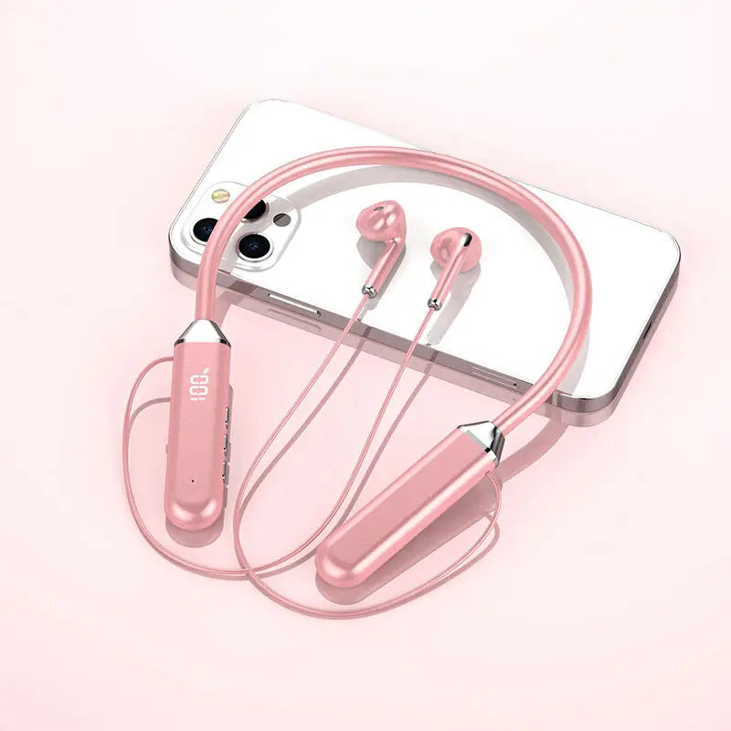 Sport Wireless Headphone Compatible 5.2 Neckband Headphones High Sound Quality Stereo LED Power Display Bluetooth Earphones