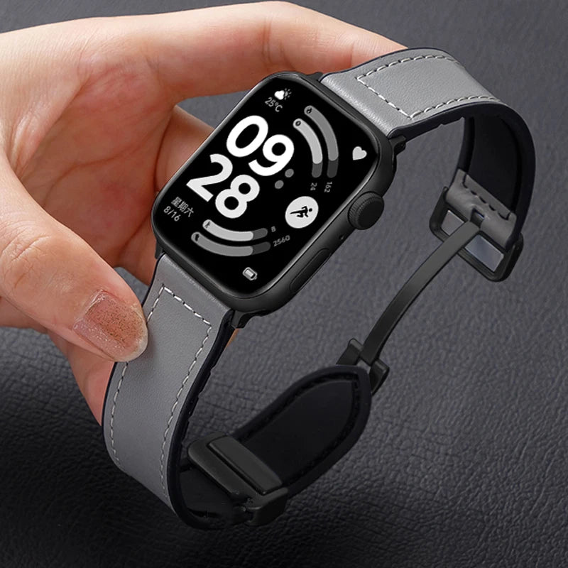 Magnetic Strap For Redmi Watch 6 5 4 Bands Silicone Leather Watchband Correa For Xiaomi Mi Band 9 Pro/8 Pro Bracelet Accessories
