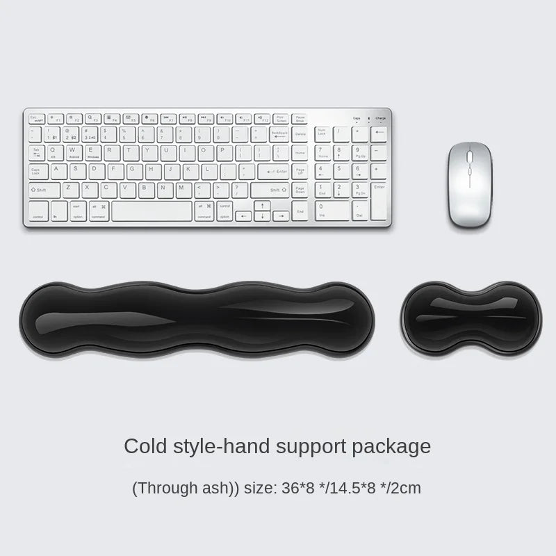 Silicone Keyboard Mouse Wrist Rest Support Ergonomic Wave Hand Pad Cushion Comfortable Soft For Gaming Office PC Computer Laptop