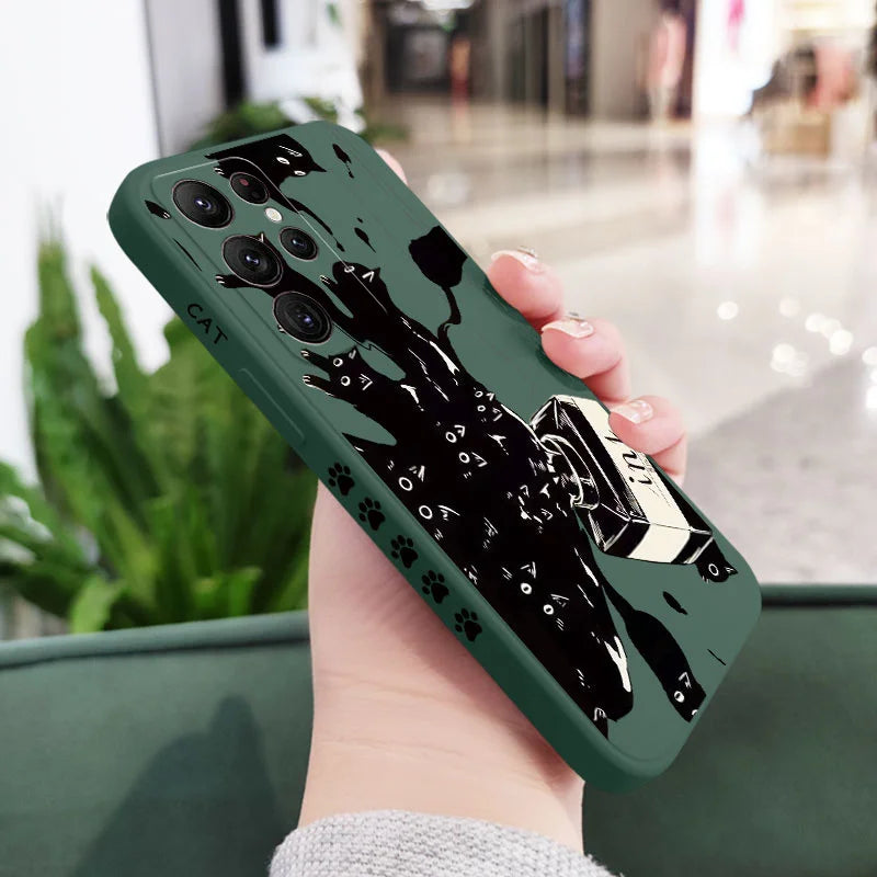 Naughty Cat Phone Case For Samsung Galaxy S25FE S24 S23 S22 S21 S20 Ultra Plus FE S10 Note 20 ultra 10 9 Plus Cover