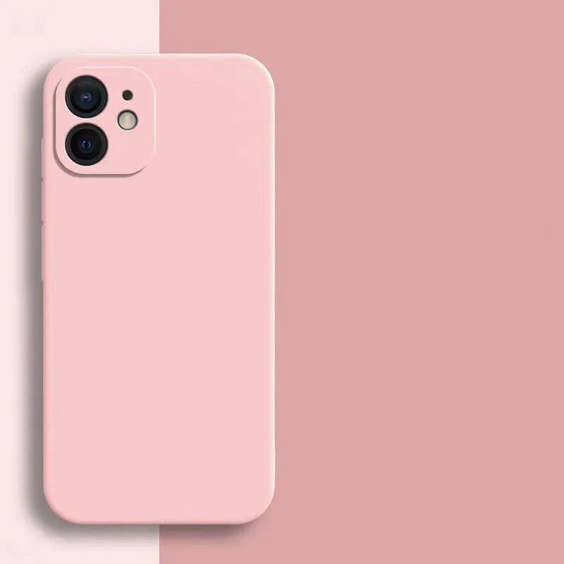 Candy Color Silicone Soft Case For iphone 11 12 13 mini 14 15 16 Plus 16e 17 Air Pro Max Shockproof Camera Protective Cover Case