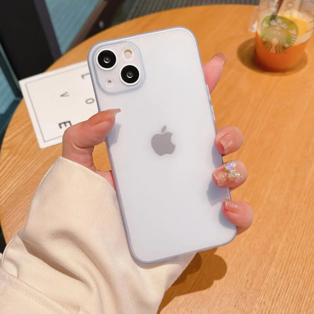 Matte Slim Phone Case For iPhone 16 15 14 13 12 11 Pro Max Plus XS X XR 7 8 SE Mini Transparent Shockproof Hard Thin Cover Funda
