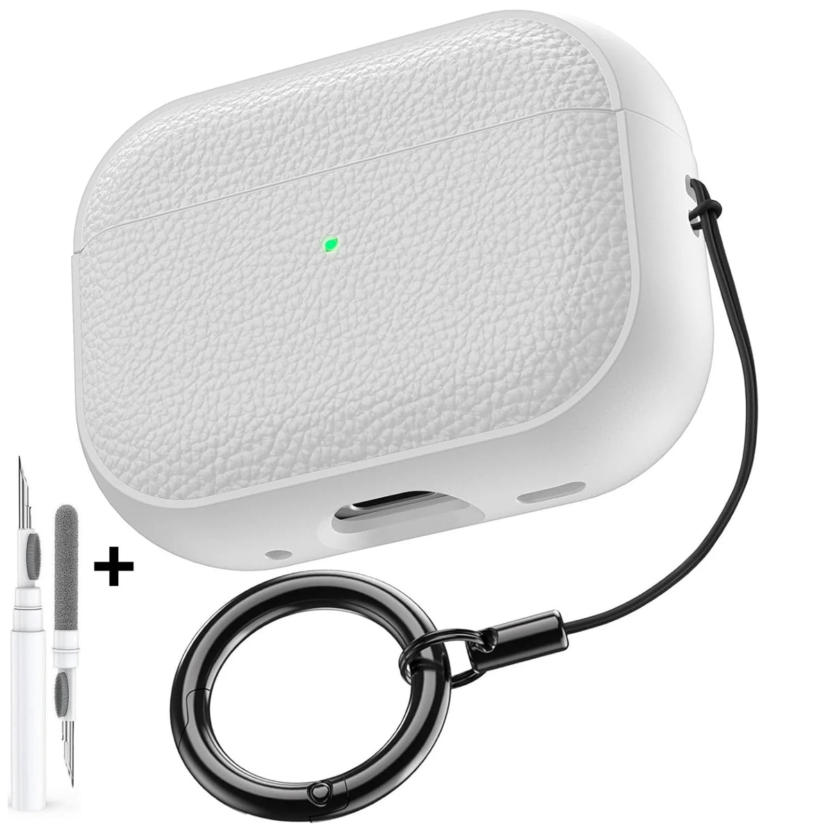 For AirPods 5/4/Pro 3 Leather Pattern TPU Earphone Accessories Full Protective Case with Keychain for AirPods 5/4/Pro 3/Pro 2