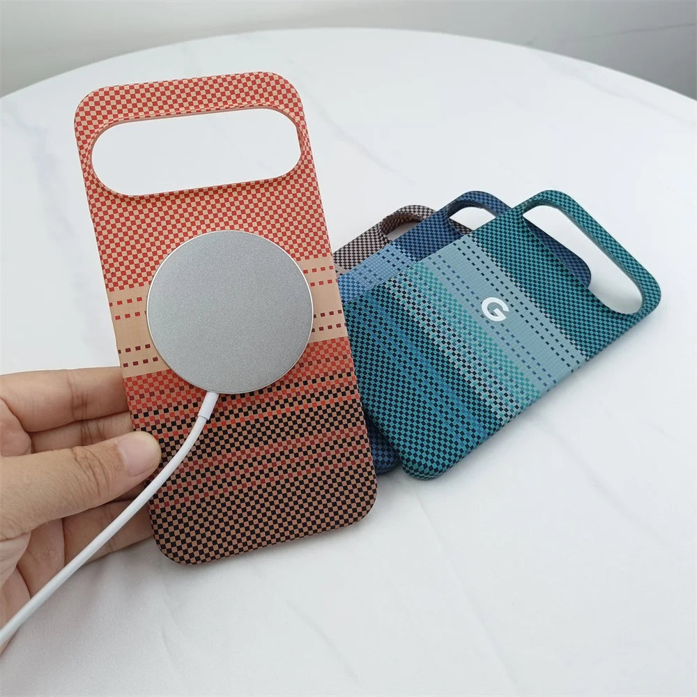 Luxury Ultra Thin Hard PC Carbon Fiber Pattern Matte Case For Google Pixel 10 9 8 7 6 Pro XL 10proxl 5G MagSafe Shockproof Cover