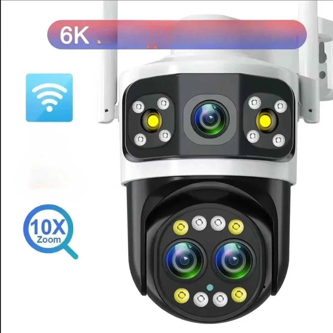 DIFANG Outdoor WIFI Camera 6K 8MP Three Lens 10X Zoom Human Detection 4K 6MP Dual Screens WiFi Surveillance CCTV Security Yoosee