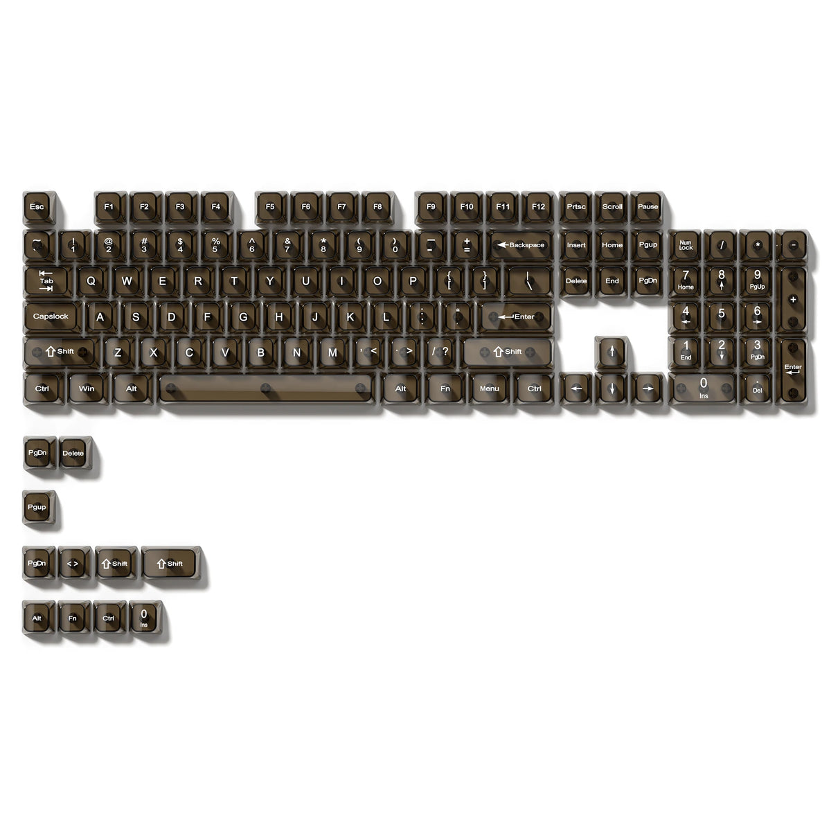 115 Keys Semi-transparent RGB Backlit PC Keycaps MDA Profile Foggy Pink UV-print Keycaps for Cherry Gateron MX Switches Keyboard