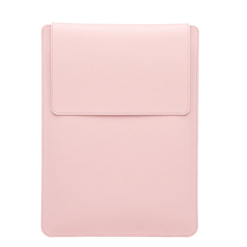 Portable Leather Laptop Sleeve Case Bag for Macbook Air 12 13 14 15 16 Inch M5 M4 M3 M2 Chip Mac Book Pro Adjustable Stand Cover