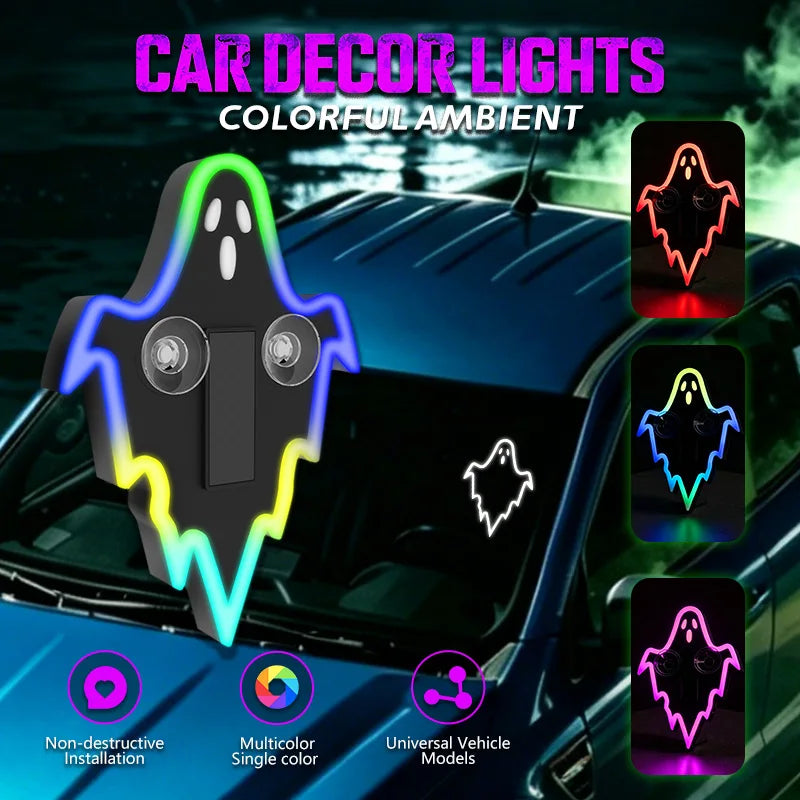 New Car Solar Nighttime Decoration Light Car Halloween Devil's Eye LED Atmosphere Light Universal Fun Lighting